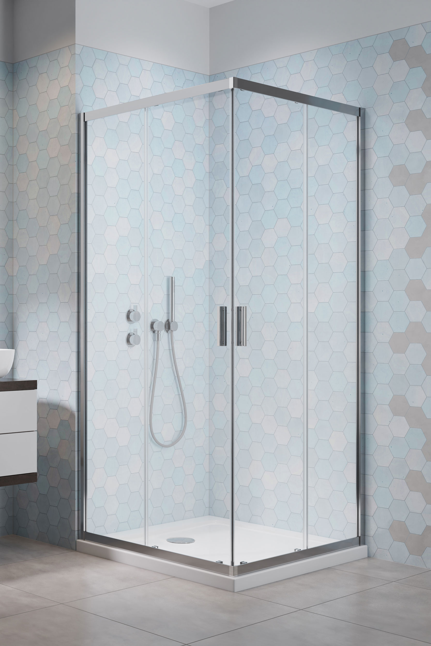 Radaway Alienta C 80x80 cm szögletes zuhanykabin, króm 10238080-01-01
