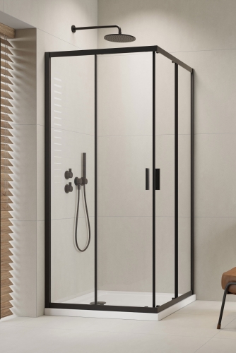 Radaway Alienta Black D 80x100 cm szögletes zuhanykabin, fekete 10258010-54-01