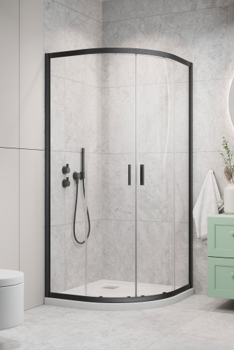 Radaway Alienta Brushed GunMetal E 80x90 cm íves zuhanykabin, szálcsiszolt fegyvermetál 10248090-92-01