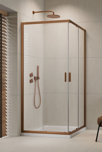 Radaway Alienta Brushed Copper C 80x80 cm szögletes zuhanykabin, szálcsiszolt réz 10238080-93-01