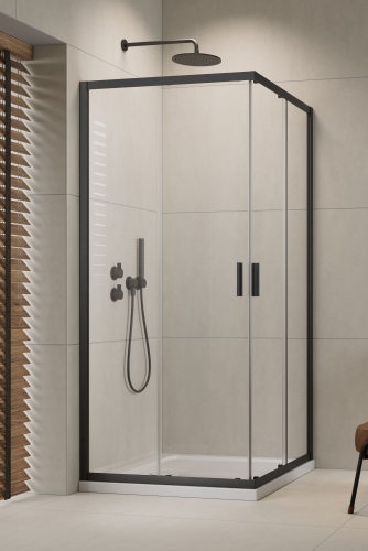 Radaway Alienta Brushed GunMetal C 80x80 cm szögletes zuhanykabin, szálcsiszolt fegyvermetál 10238080-92-01
