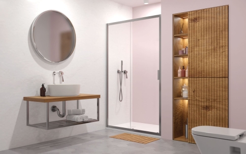 Radaway Alienta DWJ 120 cm zuhanyajtó, króm 10260120-01-01