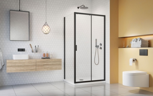 Radaway Alienta Black DWJ 100 cm zuhanyajtó, fekete 10260100-54-01