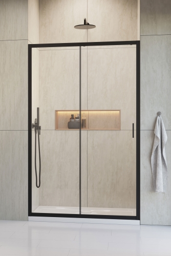 Radaway Alienta Black DWJ 120 cm zuhanyajtó, fekete 10260120-54-01