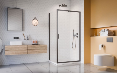 Radaway Alienta Brushed GunMetal DWJ 110 cm zuhanyajtó, szálcsiszolt fegyvermetál 10260110-92-01