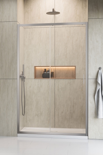 Radaway Alienta Brushed Nickel DWJ 130 cm zuhanyajtó, szálcsiszolt króm 10260130-91-01