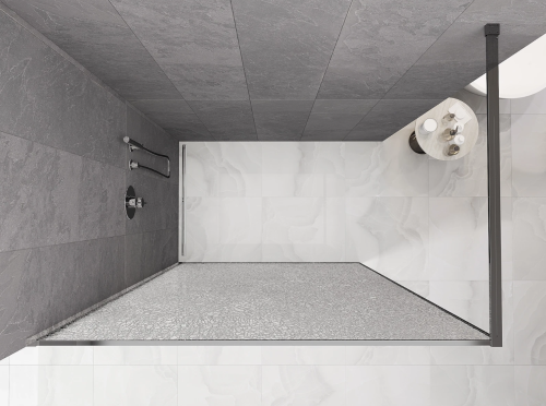 Mexen Kioto 120 cm Walk-in zuhanyfal Crackle átlátszó üveggel, króm 800-120-101-01-04-X
