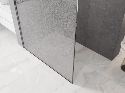 Mexen Kioto 120 cm Walk-in zuhanyfal Crackle átlátszó üveggel, króm 800-120-101-01-04-X