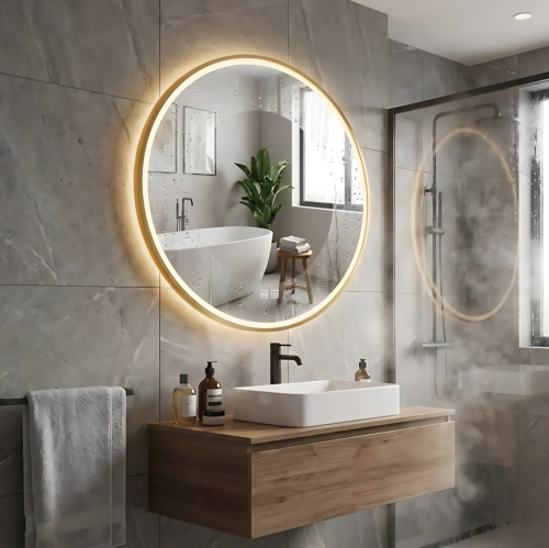 Rea MMJ 70 cm tükör LED világítással, arany HOM-02502