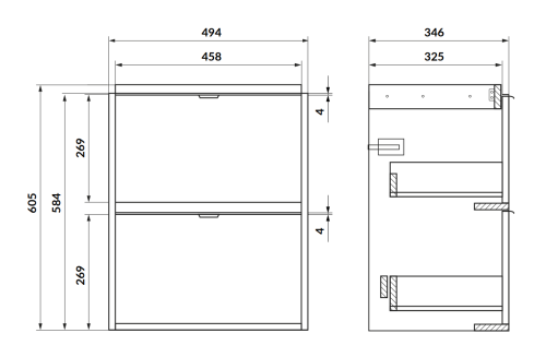 Cersanit ATRATO Slim 50 cm alsószekrény, matt fehér S1026-029