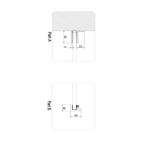 AREZZO design CLEAR walk-in zuhanyfalhoz profil szett, szálcsiszolt nikkel AR-ASPRBN