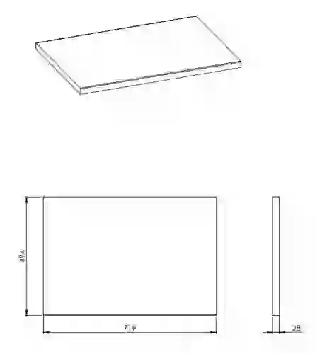 AREZZO design 70x49,4x2,8 cm mosdópult, magasfényű fehér színben AR-167034