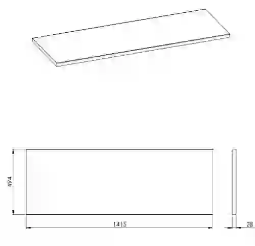 AREZZO design 140(90+50)x49,4x2,8 cm mosdópult, magasfényű fehér színben AR-167037