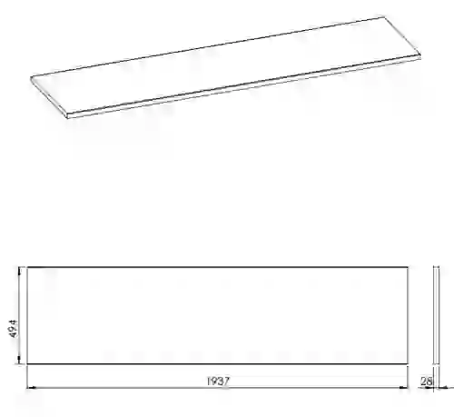 AREZZO design 190x49,4x2,8 cm mosdópult, természetes tölgy AR-167044
