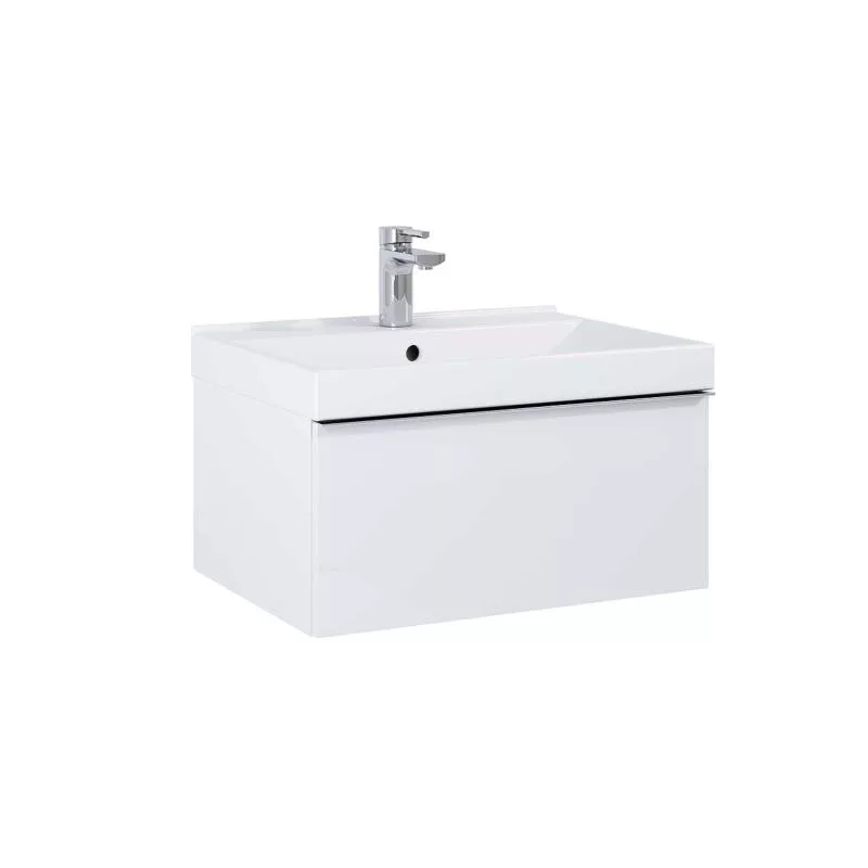 AREZZO design MONTEREY 60 cm-es alsószekrény 1 fiókkal szifonkivágással, magasfényű fehér színbenAR-167075