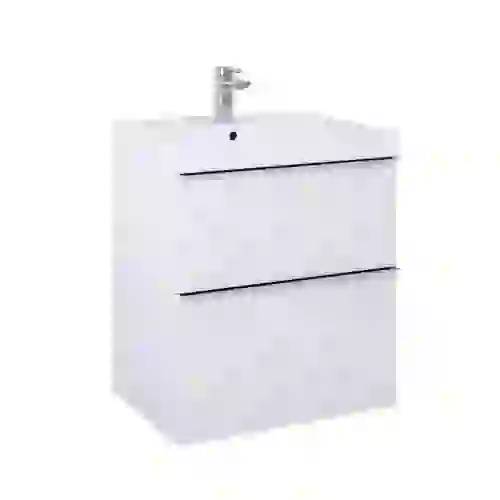 AREZZO design MONTEREY 60 cm-es alsószekrény 2 fiókkal szifonkivágással, magasfényű fehér AR-167077