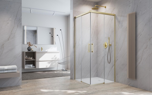 Radaway Idea 6 Brushed Gold KDD 80 cm jobbos zuhanyajtó, szálcsiszolt arany 387061-99-01R