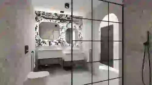 AREZZO design MONTEREY alsó polcos fekete fémkeret 80, grafit szürke üvegpolccal AR-167666