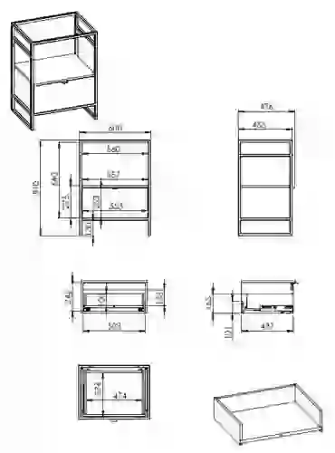 AREZZO design NEBO alsószekrény 60 cm-es, 1 fiókkal, canela tölgy, matt fekete AR-168431SET