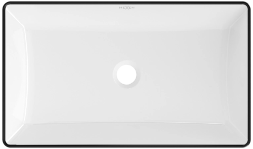 Mexen Nadia 62 x 35 cm-es pultra ültethető mosdó, fehér fekete dekorcsíkkal 21616007