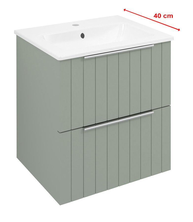 Sapho CIRASA STRIP SLIM 50 cm alsószekrény, verde CR492-4444S