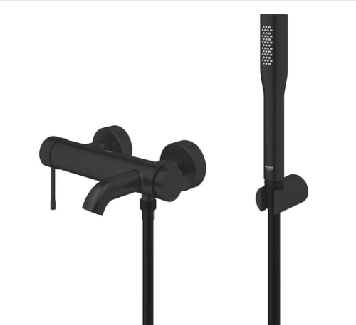 Grohe Essence egykaros kádcsaptelep zuhanyszettel, matt fekete 336282431