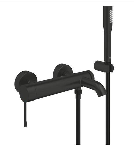 Grohe Essence egykaros kádcsaptelep zuhanyszettel, matt fekete 336282431