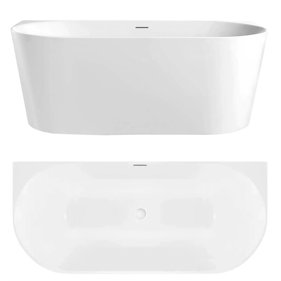 Rea CAPRI SLIM 150x75 cm falhoz tolható szabadon álló kád, fehér REA-W0503