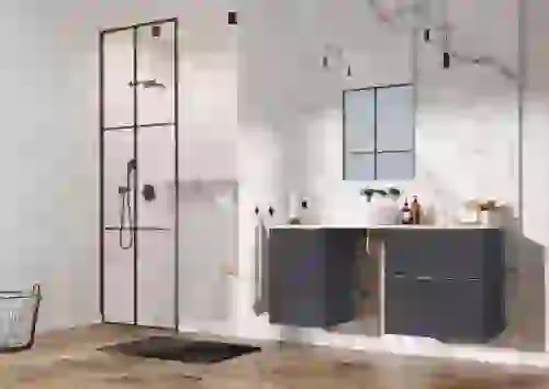 AREZZO design MONTEREY 60 cm-es alsószekrény 2 fiókkal szifonkivágás nélkül magasfényű antracit AR-167090