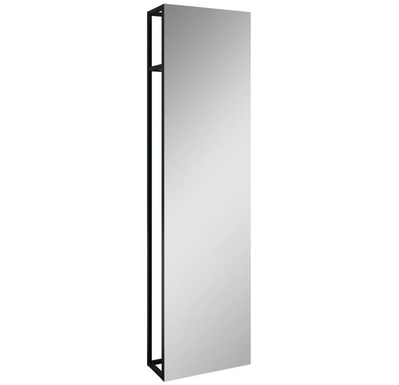 AREZZO design NEBO tükör canela tölgy polccal 190x50 cm, matt fekete AR-168366