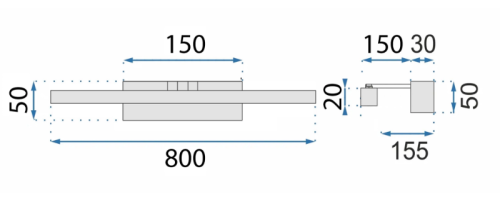 Rea fali lámpa LED APP1865-1W 80 cm, szálcsiszolt arany OSW-66071